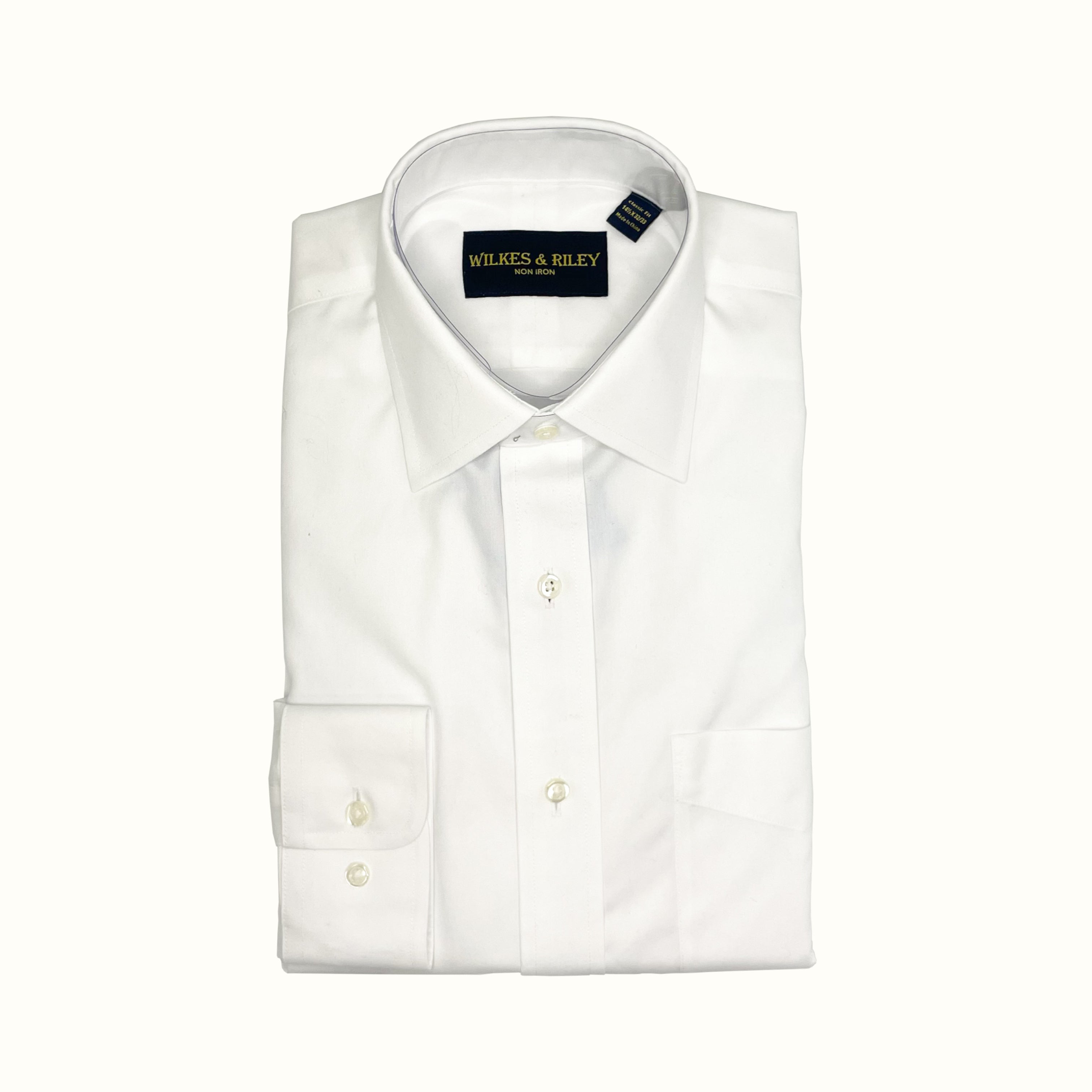 Spread Collar Classic Fit Pin-Point Dress Shirt, White – Moorman Clothiers