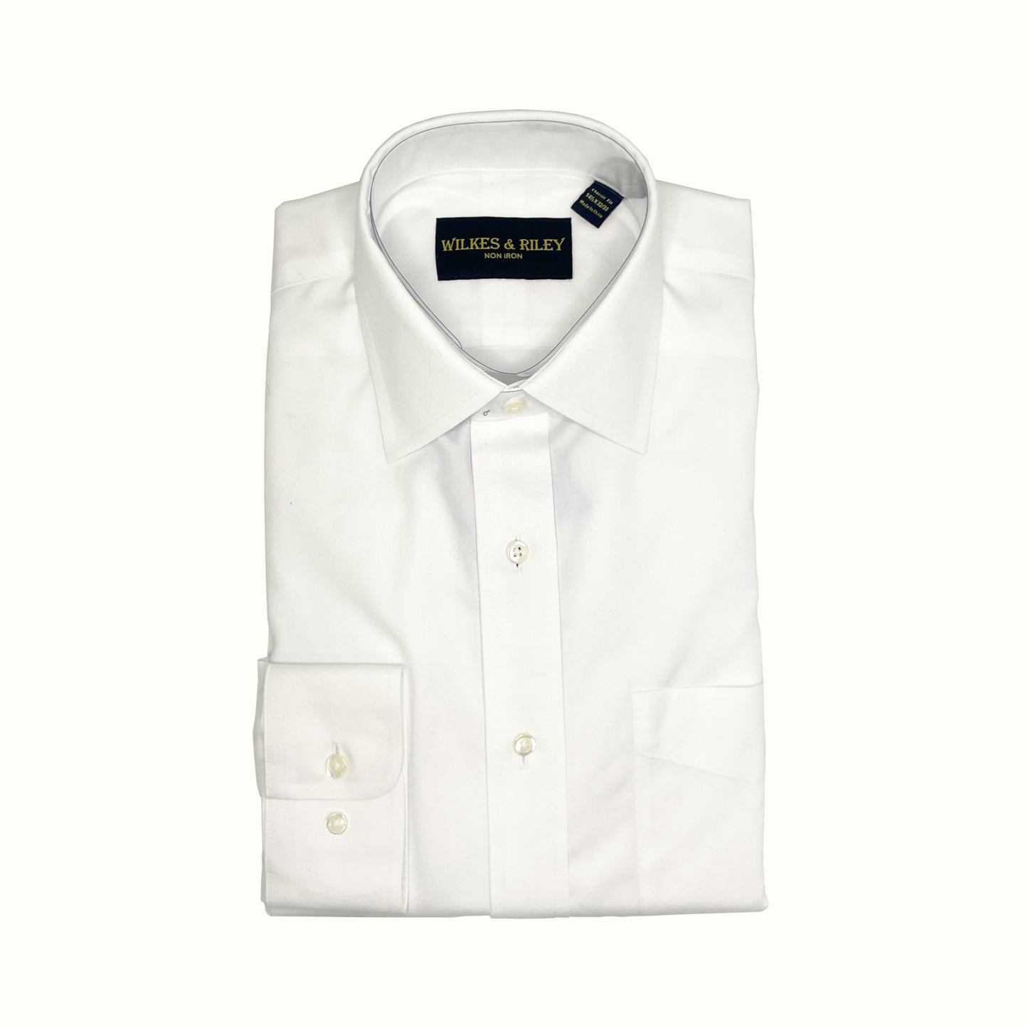 Spread Collar Classic Fit Pin-Point Dress Shirt, White